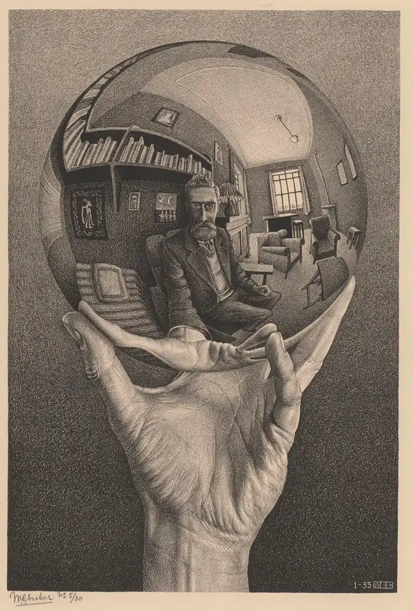 M.C. Escher, ‘Hand met spiegelende bol’, 1935