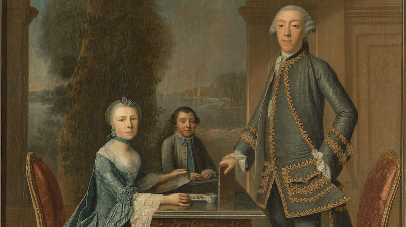 Jean Appelius, detail van ‘Portret van Daniël Radermacher, Suzanna Libertina Boogaert van Alblasserdam en hun zoontje Samuel’, 1759/72, foto: Rijksdienst voor het Cultureel Erfgoed