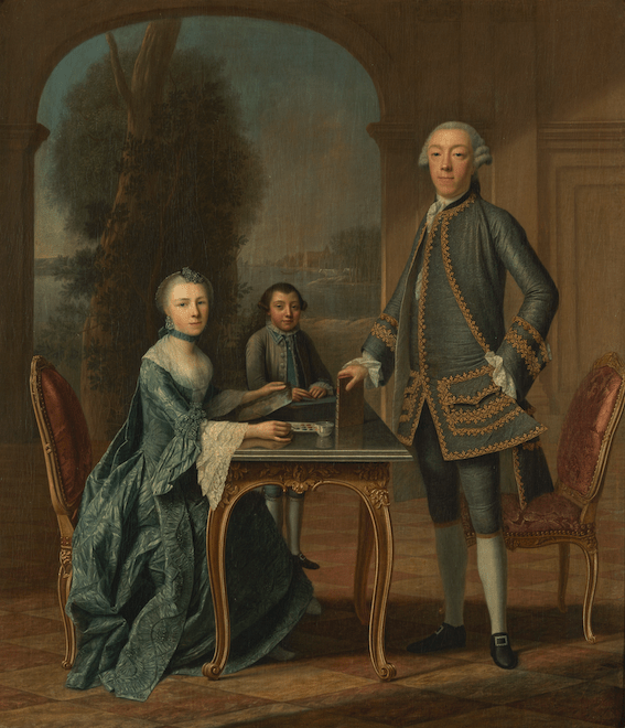 Jean Appelius, ‘Portret van Daniël Radermacher, Suzanna Libertina Boogaert van Alblasserdam en hun zoontje Samuel, 1759/72, foto: Rijksdienst Cultureel Erfgoed