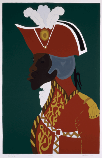 Jacob Lawrence, ‘General Toussaint (The life of Toussaint L'Ouverture)’, 1986 (zeefdruk op basis van zijn schilderijen uit 1937-38)