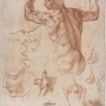 Michelangelo Buonarroti, 'Studies voor de Libische Sibille voor de Sixtijnse Kapel', ca. 1511, collectie The Metropolitan Museum of Art, New York