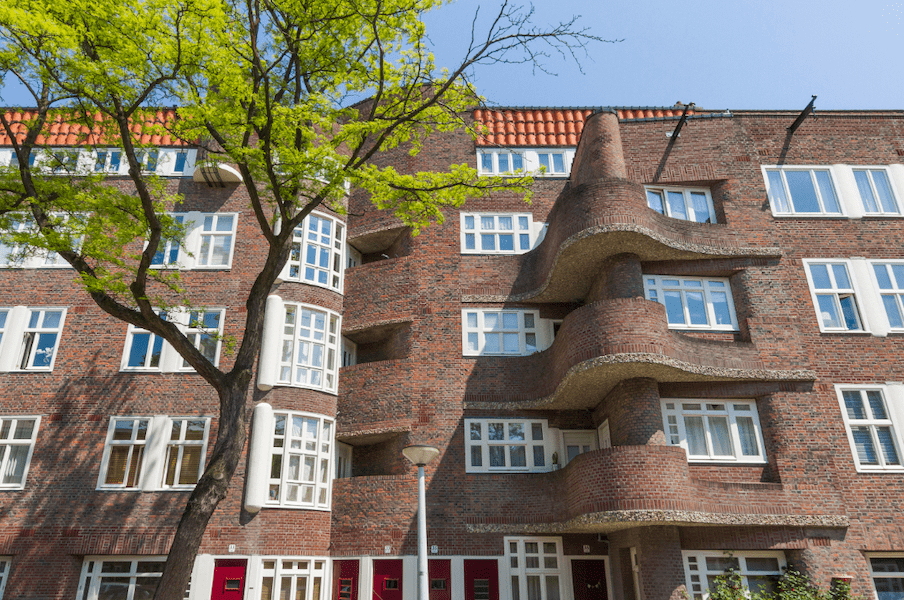 Margaret Kropholler, woningbouw in de Holendrechtstraat in Amsterdam-Zuid, foto: Marcel Westhoff
