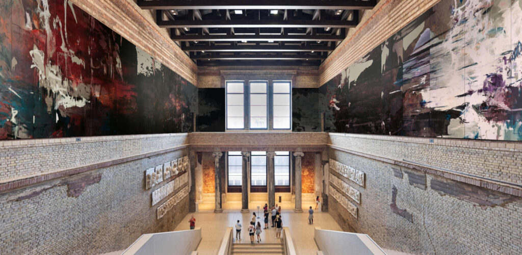 View into the staircase hall of the Neues Museum © Staatliche Museen zu Berlin, Ägyptisches Museum und Papyrussammlung / Rendering: Studio Michael Müller
