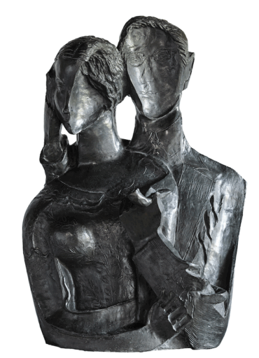 Ossip Zadkine, ‘Bronzen dubbelportret Hendrik en Nel Wiegersma’, foto: Harrie Jegerings