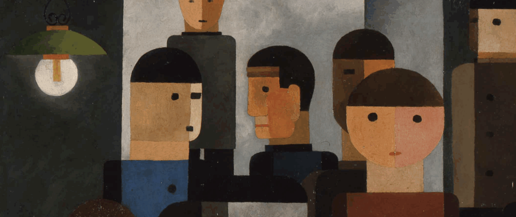 Franz Wilhelm Seiwert, Diskussion (Ausschnitt), 1926, Kunstmuseum Bonn, Foto: Reni Hansen