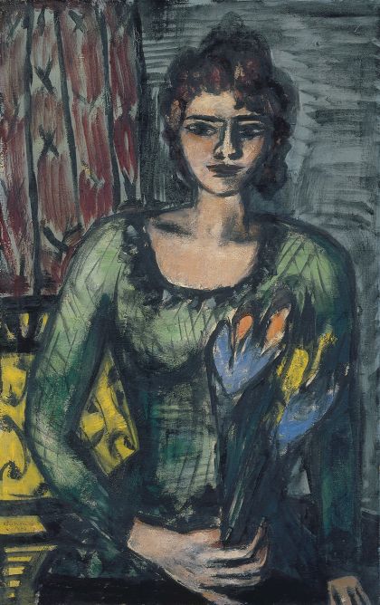 Max Beckmann, Bildnis Quappi im grünen Jumper, 1946, Öl auf Leinwand. Sammlung Kunsthalle Emden