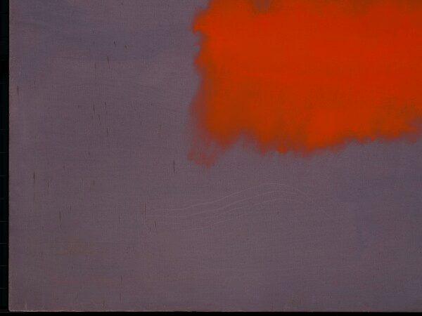 Mark Rothko, ‘Grey, orange on maroon, no. 8’, 1960, detail van de schade vóór restauratie