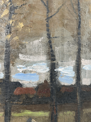 Detail van 'snelle' toetsen toegevoegd door Van Gogh in Parijs, eind 1886