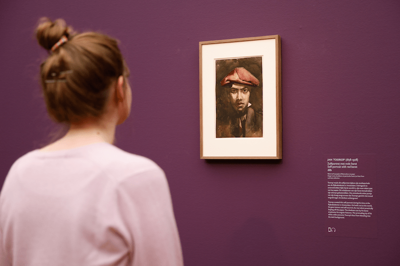 Jan Toorop, 'Zelfportret met rode baret', 1881, foto: Studio Kastermans