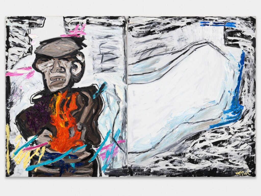 Karel Appel, Winter New York City, 1983, olieverf op doek, 203 x 153 cm. Collectie SCHUNCK, gemeente Heerlen. Langdurige bruikleen Rijksdienst voor het Cultureel Erfgoed Nederland. Fotografie: Peter Cox, Eindhoven. C/o Pictoright Amsterdam, 2026.