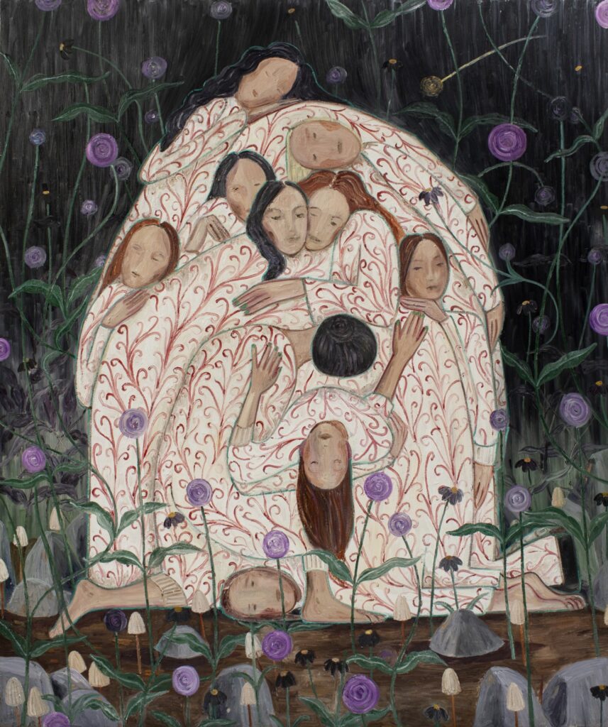 Keetje Mans, In This Ungodly Hour, 2025, olieverf op linnen, 240x220 cm. Courtesy de kunstenaar. Foto Bert Janssen