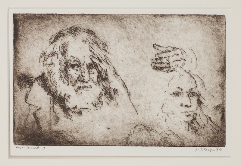 Wim Steijn, Zelfportret Wim Steijn en portret van zijn vrouw, 1976, ets, Collectie Museum Henriette Polak