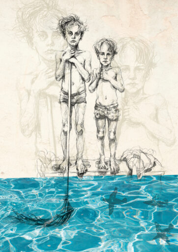 Odysseus-tekening-1 Elisa Pesapane, ‘Odysseus en zijn broer’, 2025, in ‘Odysseus’, 2025