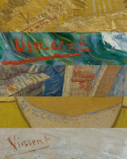 Handtekeningen Vincent1000 Details van werken die Vincent van Gogh signeerde