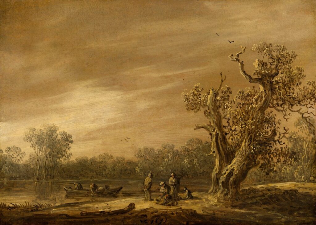 Jan van Goyen, ‘Vissers aan de oevers van een plas’, 1651