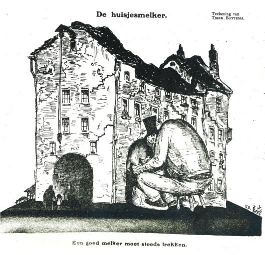 Tjerk Bottema, De huisjesmelker, Collectie IISG Tjerk Bottema, ‘De huisjesmelker’