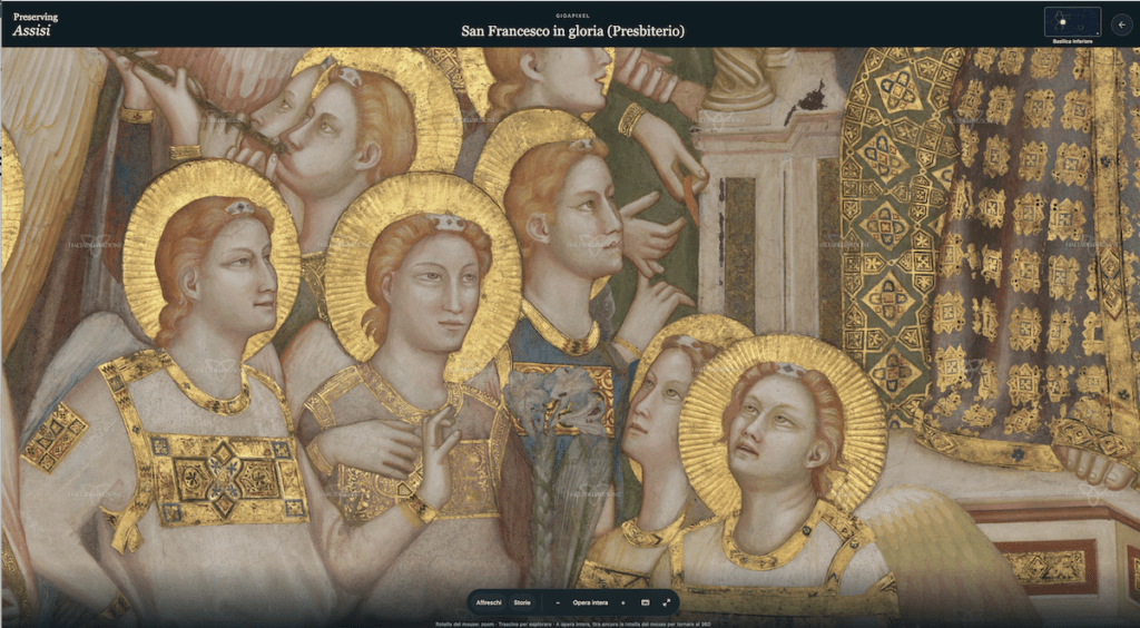 ‘Preserving Assisi’ – San Francesco in gloria, Bottega di Giotto (detail), door Haltadefinizione